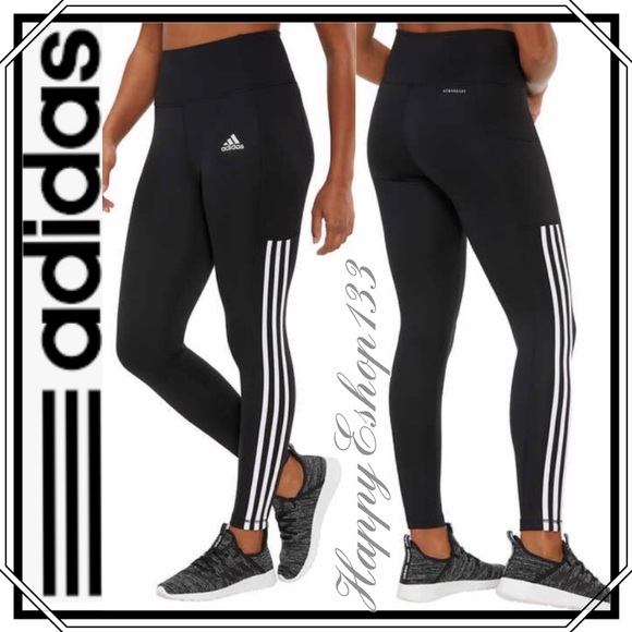 adidas Ladies' 7/8 Active Tight Legging, 3-Stripe - Picture 13 of 14